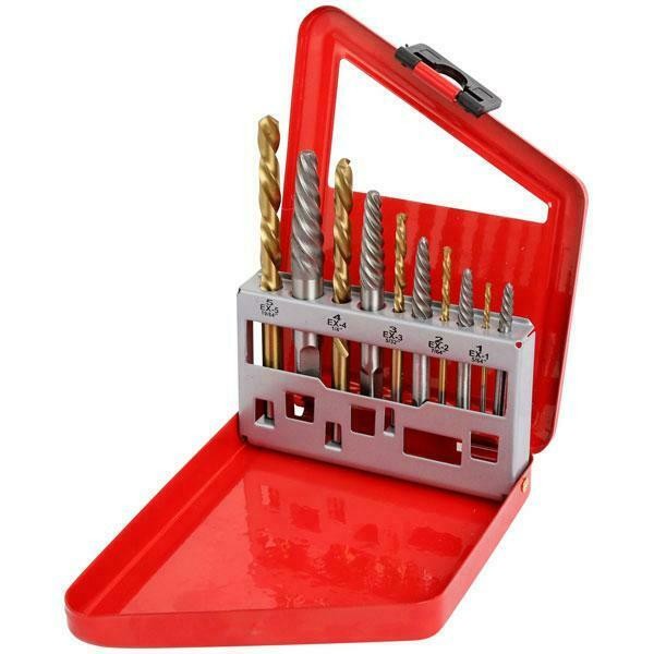 Left Hand Drill Bit Set Steel Handed Stud Remover Screw Extractor Reverse