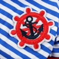 thumbnail image 3 of Pet Dog Puppy Anchor Rudder Embroidery Pattern Stripe Clothes Pajamas Jumpsuit Sleepwear Size M, 3 of 4