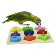 Bird Intelligence Training Toy Parrot Educational Toys Parrot Wooden Block Puzzle Toy for Small and Medium Parrots and Birds
