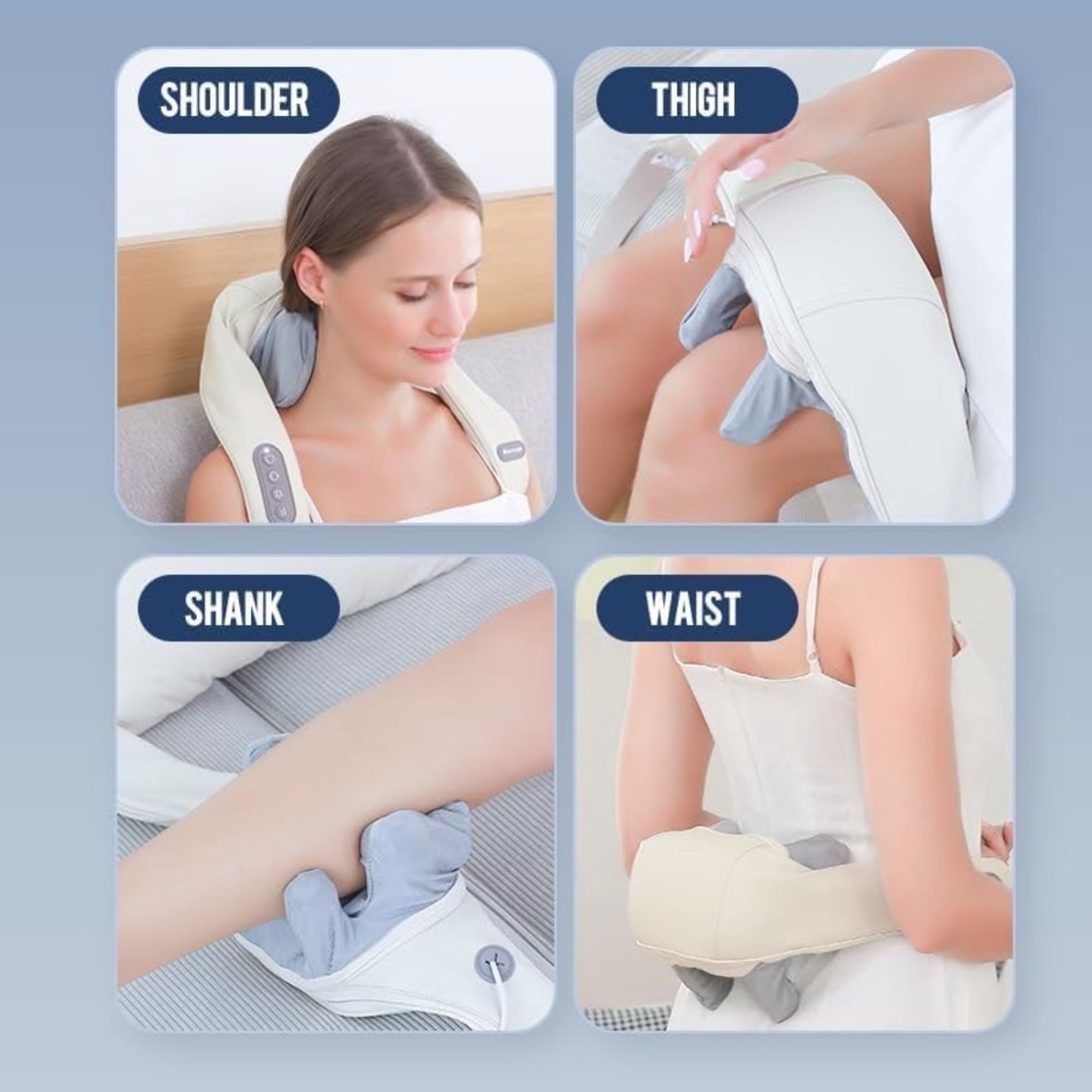 WOWMTN Q6EH_W  6D Electric Shiatsu Neck, Shoulder, Back Massager with Heat(Wihte)