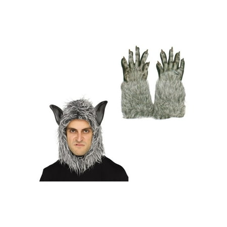 Wolf Beast Mask and Gloves Costume Set