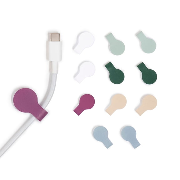 U Brands 12ct Writable Cord Labels, Hook and Loop, Multicolor