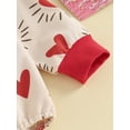 thumbnail image 5 of Infant Baby Girls Valentine's Day Romper Cozy Long Sleeve Contrast Trim Round Neck Heart Print Jumpsuit, 5 of 8