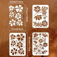 thumbnail image 2 of 3 Pcs Boho Abstract Floral Stencils 11.7x8.3 inches Plastic Child Style Reusable for Painting on Wood Wall Home Decor White, 2 of 6