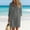 Gray, variant on Mini Casual Dresses for Women White Long Sleeve Cotton Linen Summer Shirt Dress Collared Loose Fit with Pockets Dresses