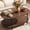 Wood Grain, variant on Gasee 47" Oval Wooden Coffee Table with Metal Frame for Apartments, Living Room, Rust Brown
