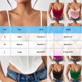 thumbnail image 2 of Women's Sexy Satin Bustier Boned Spaghetti Straps Corset Sleeveless Slim Crop Top Night Party Going Out Outfits, 2 of 7