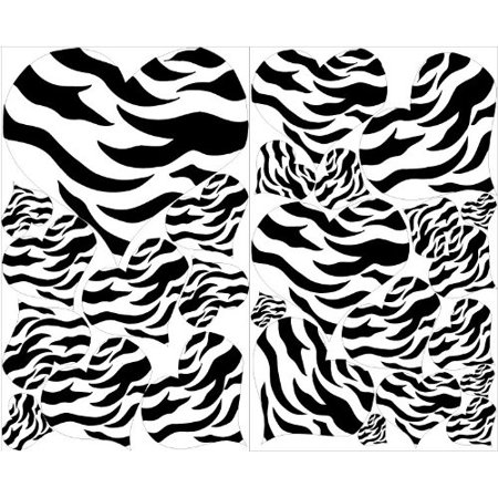 Black And White Zebra Print Heart Wall Decals 27 Total Removable