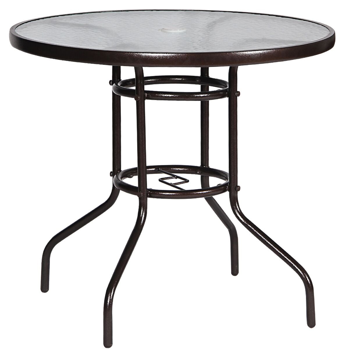 32 x 32" Sachi Tempered Glass Round Outdoor Dining Table