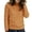 Orange, variant on Women's Mock Neck Long Sleeve Top, Solid Color Slim Fit Pullover Shirt, Casual Work Blouse, Versatile Everyday Basic Top Beige L