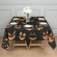 thumbnail image 3 of Black Halloween Pumpkin Faces Square Tablecloth,Waterproof Square Table Cover,Wipeable Spillproof Washable Table Cover for Home Kitchen Party Decor 42"X42"(107x107cm), 3 of 6