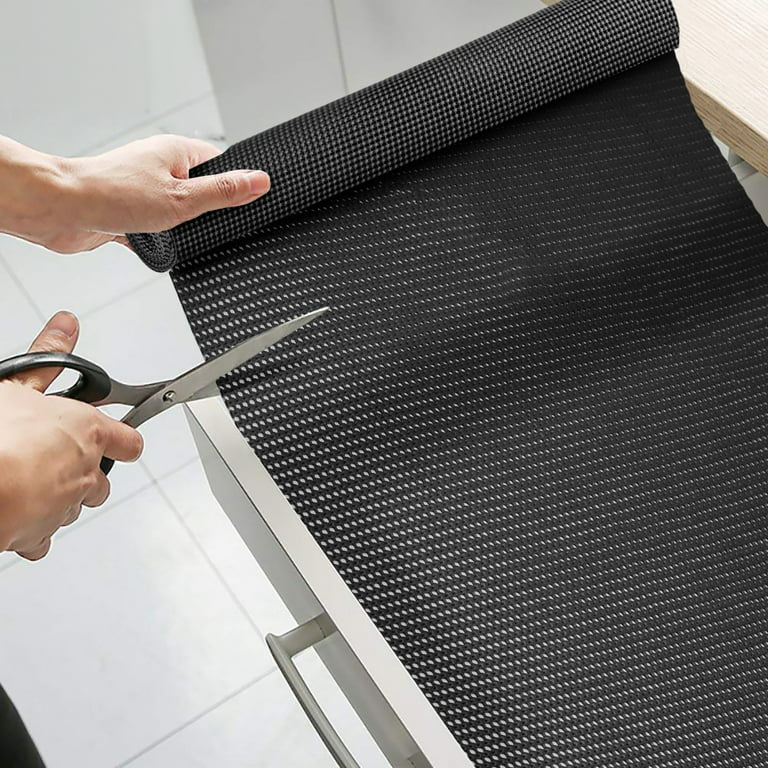 Black Shelf Liners for Kitchen Cabinets Non-Adhesive, Non-Slip
