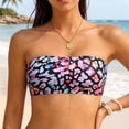 thumbnail image 2 of Yuanlong Women's Bandeau Detachable Spaghetti Straps Swimsuit Tops Padded Stylish Minimalist Beachwear Swimwear Bikini Top, 2 of 7