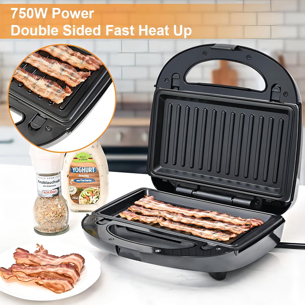 1400W Electric Quad Sandwich Toaster 4 Slice Toastie Maker Non Stick Plates