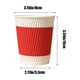 thumbnail image 3 of Tazas de café desechables en pack de 20 | Papel corrugado a rayas rojas, termo aislante, vasos para bebidas calientes, a prueba de quemaduras, 8oz | Resistente y resistente a fugas, ecológico, para, 3 of 6