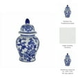 thumbnail image 5 of Chinoiserie Ceramic Jar Vase with Lid for Living Room and Home Decor - Decorative Flower Vase for Bedroom or Office Decor - House Accent for Table Styling and Entryway Display - 11", Blue & White, 5 of 17