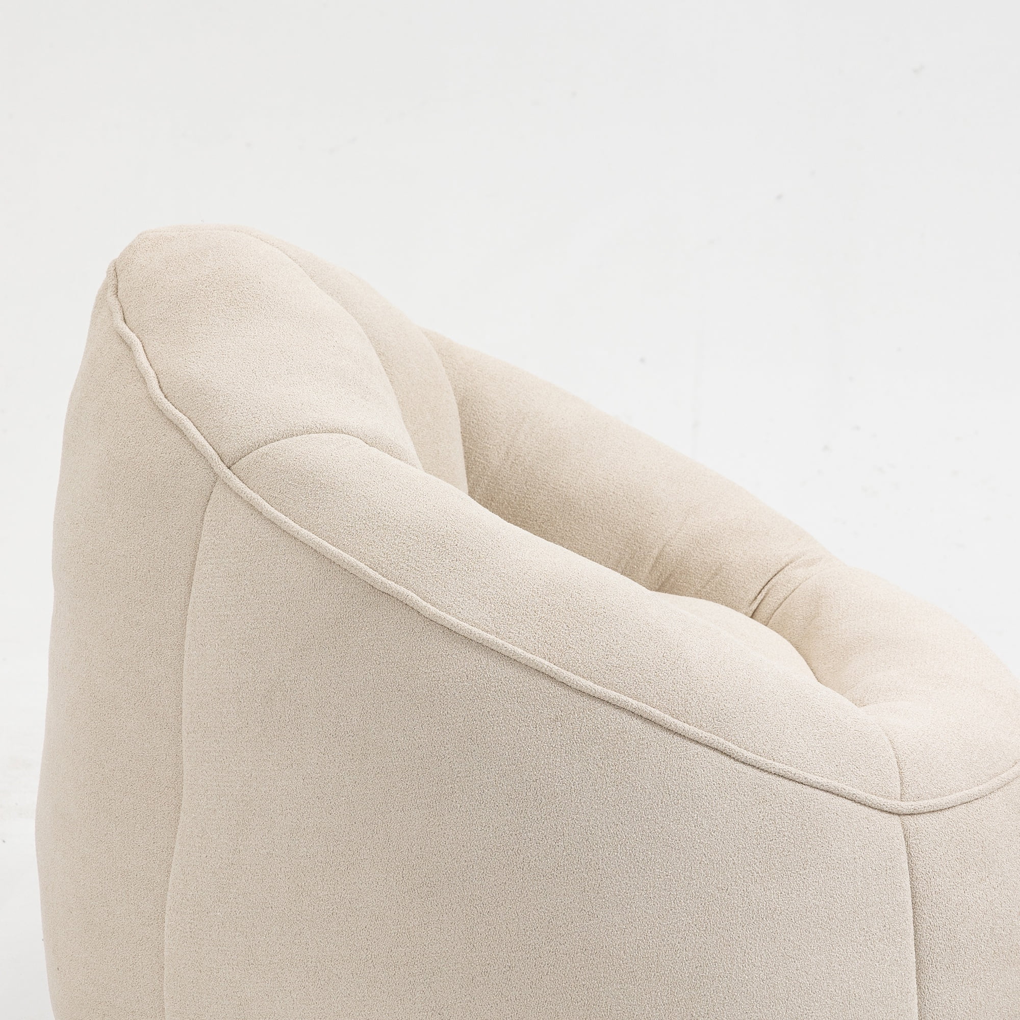 PORKISS Oversized Bean Bag Chair with Ottoman, Memory Foam Super Soft Lazy Couch for Adults Teens Kids, Microfiber Beige