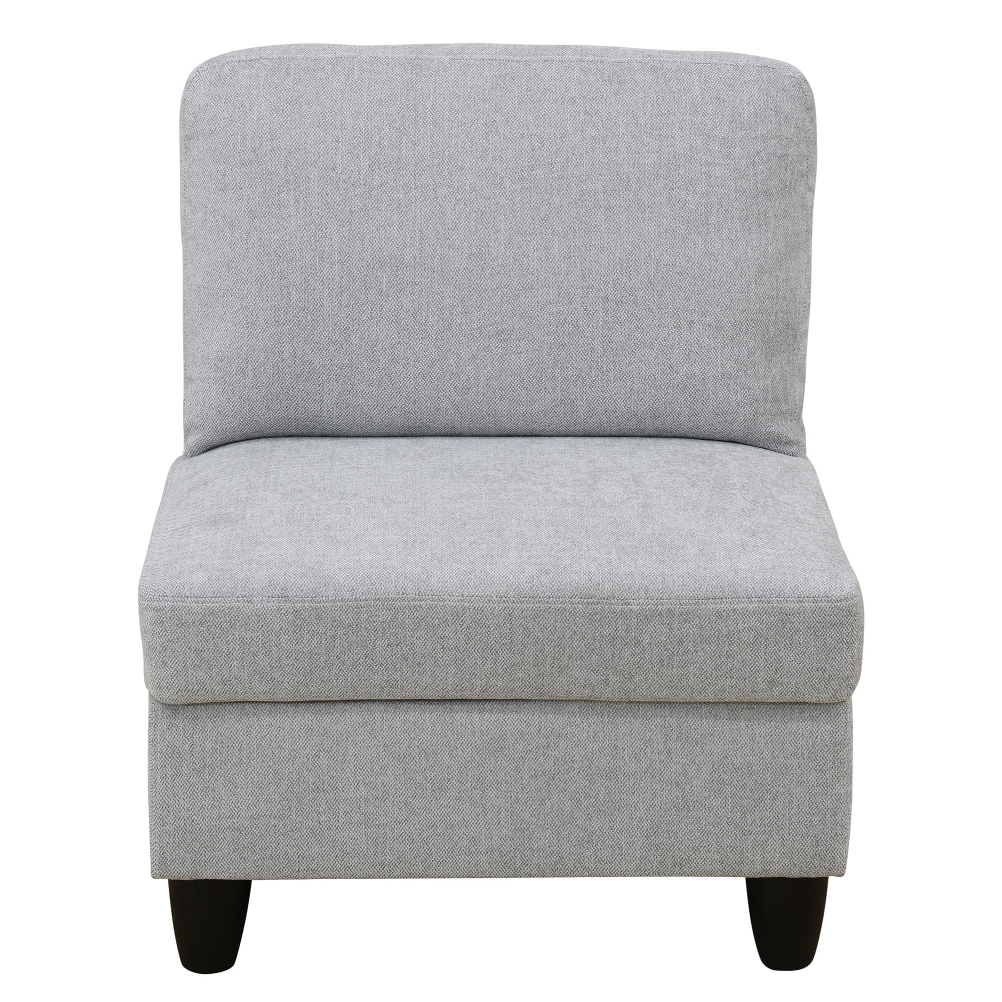 Aukfa Modular Sectional Couch Set - Single Sofa Chair- Flannel - Gray