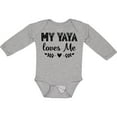 thumbnail image 3 of Inktastic My Yaya Loves Me Grandchild Girls Long Sleeve Baby Bodysuit, 3 of 5