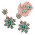 thumbnail image 4 of Pendientes de Cristal ANGGREK Pendientes Colgantes de Boda de Cristal Para Mujer Pendientes de Flor Esmeralda, 4 of 8
