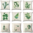 thumbnail image 2 of Funda de almohada decorativa de lino de estilo Simple, funda de cojín de hoja verde, decoración del hogar, sala de estar, sofá, 60x60, 50x50, 45x45, 2 of 4