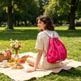 thumbnail image 7 of Mini Small Corduroy Backpack Purse for Women - Vintage Cute Fashion Casual Aesthetic Backpack for Travel Daily Hot Pink, 7 of 7