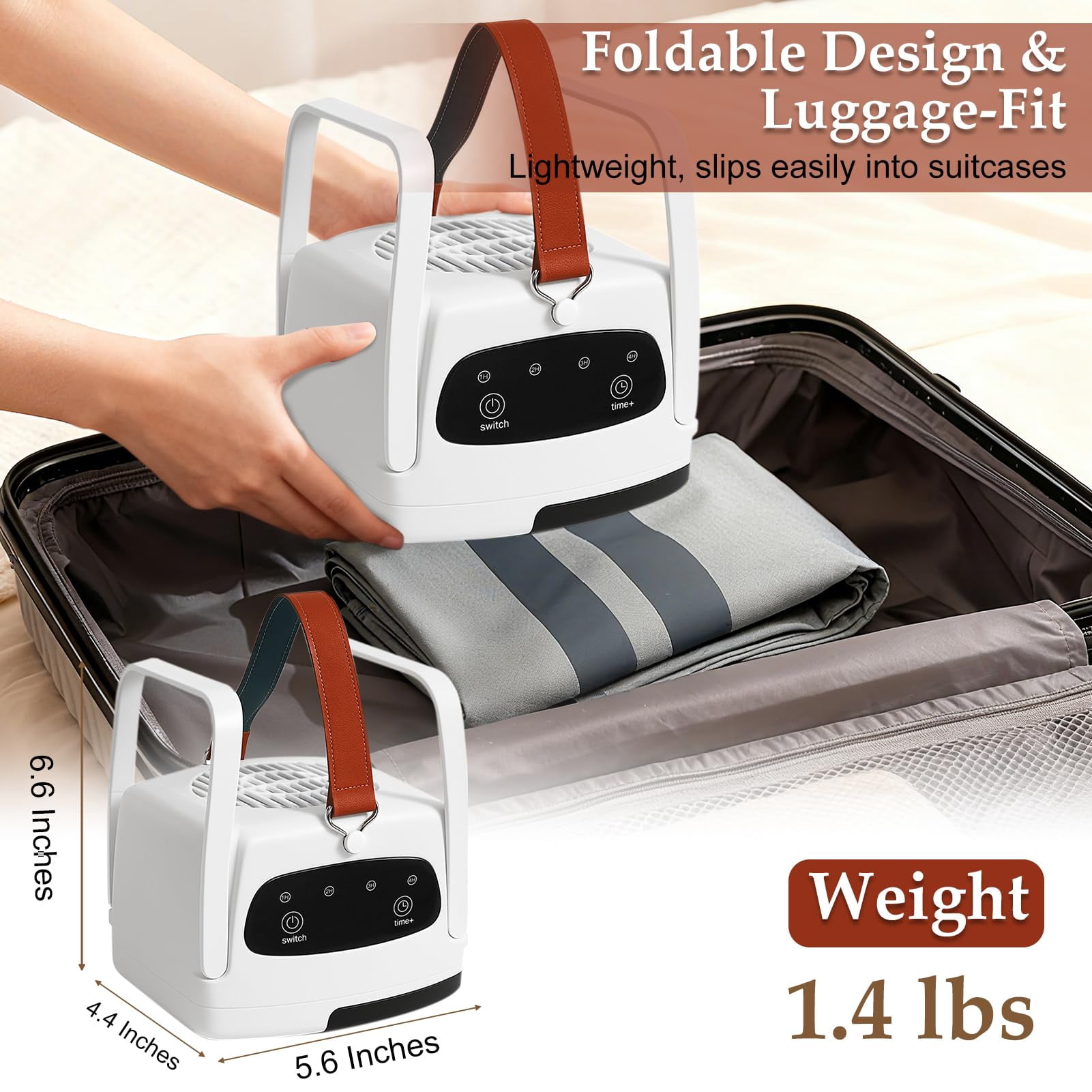 Portable Clothes Dryer, Mini Dryer for Clothes, Travel Small Cloth Dryers for Apartment, RV, Hotel, 140°F 300W Fast Electric Cloth Dryers with Adjustable Timer, Hold 7 Clothing(Gray)