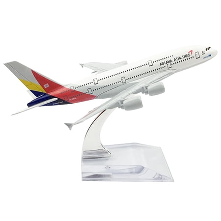Retro Elegant Asiana Airlines A380 Plane Model for Aviation Enthusiasts for Display in Living Rooms, Bars GUYUTING Spare Part