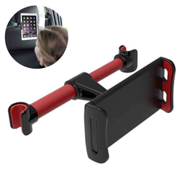 Car Tablet Holder Car Headrest Mount 360° Rotating Car Seat Stand Cradle Charging Convenient Detachable Car Back Seat Bracket Universal for 4.4~11" iPad iPhone Smart Phones Switch Tab E-Reader Red