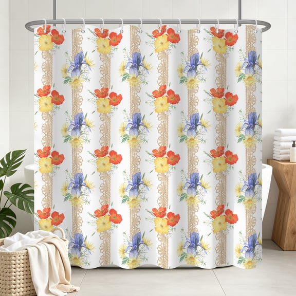 Tchckioa Boho Shower Curtain for Bathroom,72x72 Inch Waterproof Hooks Bath Curtain Decor