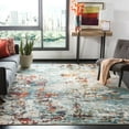 thumbnail image 4 of SAFAVIEH Madison Flowers Vintage Abstract Area Rug, Grey/Blue, 6'7" x 6'7" Square, 4 of 6