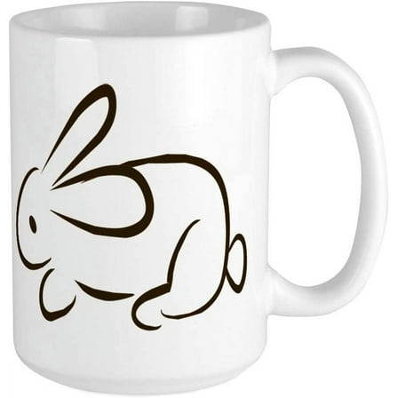 Rabbit Large Mug Ceramic Coffee Mug, Tea Cup 15 oz