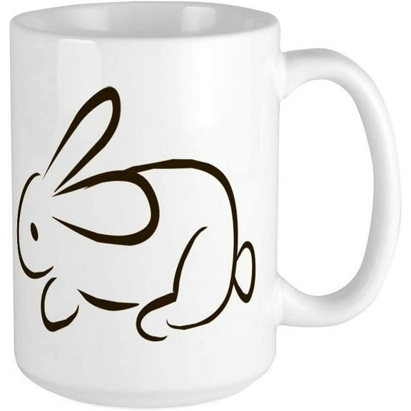 Rabbit Large Mug Ceramic Coffee Mug, Tea Cup 15 oz