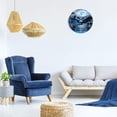 thumbnail image 3 of Blue Wall Clock 16 Inch Round Silent Non-Ticking Battery Operated Wall Clocks Glass Moon Forest Deer Decorative Clock for Kitchen Living Room Home Office, 3 of 6