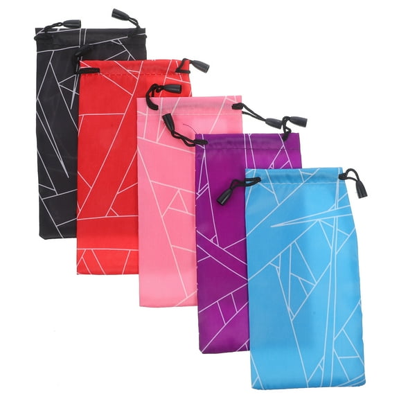 5 Pcs Sunglasses Microfiber Bag Pouch Drawstrings Holder Miss 18.00X9.00X0.10CM