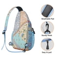 thumbnail image 4 of Geometric Nordic Style Sling Backpack Lightweight Travel Crossbody Bag with Layered Storage for Hiking and Commuting, 4 of 4