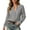 #004-Gray, variant on Women's Plain Polyester Long Sleeve Hooded Quilted Puffer Jacket with Zip Front and Pockets for Winter Casual Wear