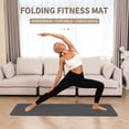 thumbnail image 5 of Frach Foldable Yoga Mat, Workout Exercise Mat,Eco TPE 0.4 Inch Thick for Home and Travel,Instant Fold No Curling 75"x26"(Gray), 5 of 7