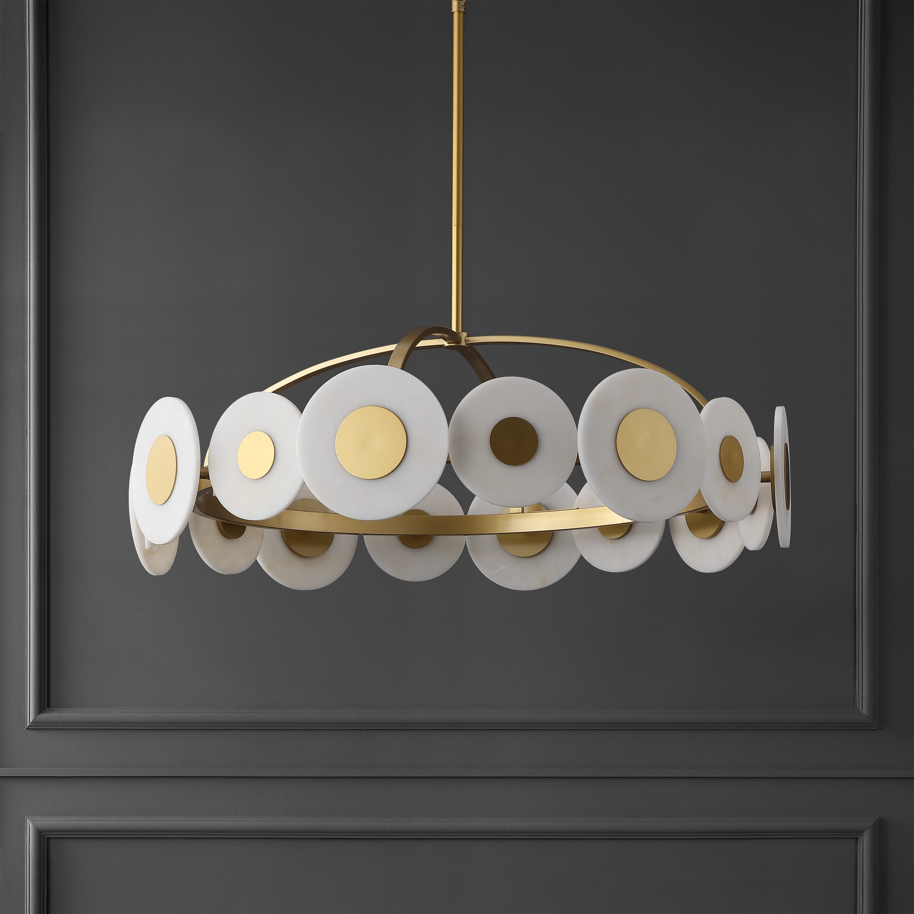 Safavieh Counture Keith Metal Chandelier, Gold/White