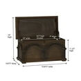 thumbnail image 2 of Household Essentials Small Wooden Arch Storage Trunk, Stained Wood with Decorative Arches, Flat-top, Hinged Lid, Brown, 2 of 9