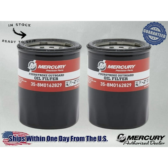 Mercury OEM Outboard Oil Filter for Mercury 25-115hp 8M0162829-2PACK