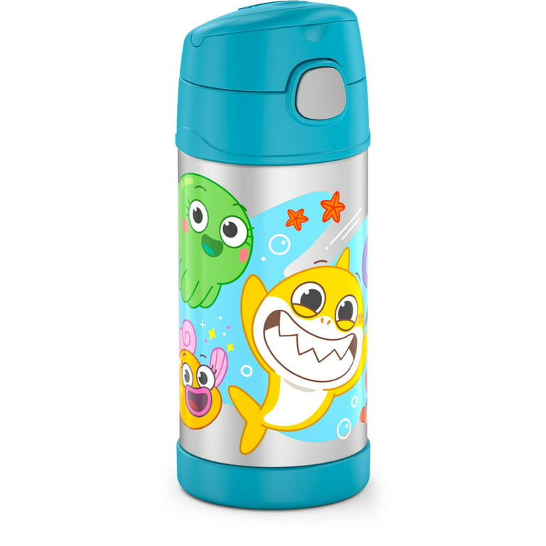 Thermos Kids Stainless Steel Vacuum Insulated Funtainer Straw Bottle, Baby  Shark, 12oz 