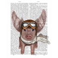 thumbnail image 2 of Fab Funky 12x14 White Modern Wood Framed Museum Art Print Titled - Aviator Piggy, 2 of 4