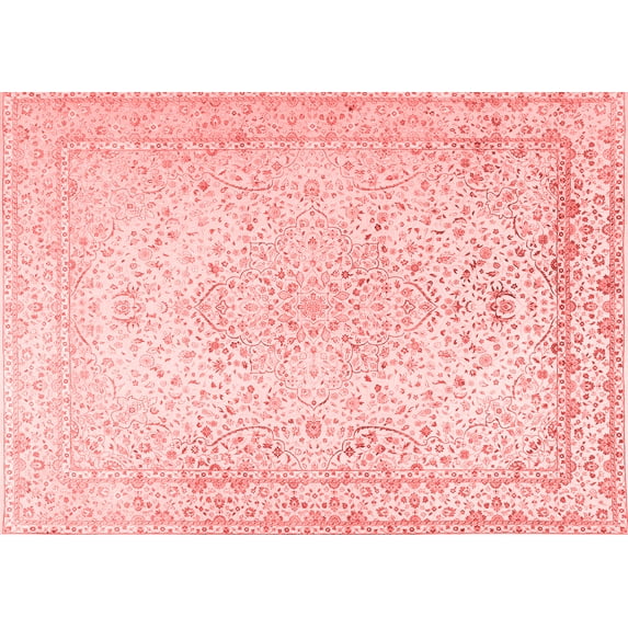 Ahgly Company Machine Washable Indoor Rectangle Persian Red Traditional Area Rugs, 5' x 8'