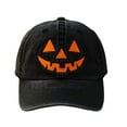 thumbnail image 1 of Casquette de Baseball Imprimé Citrouille Noir Style Automne Mode pour Femmes Hommes Circonférence de Tête Réglable 22.1-24.4 Pouces, 1 of 3