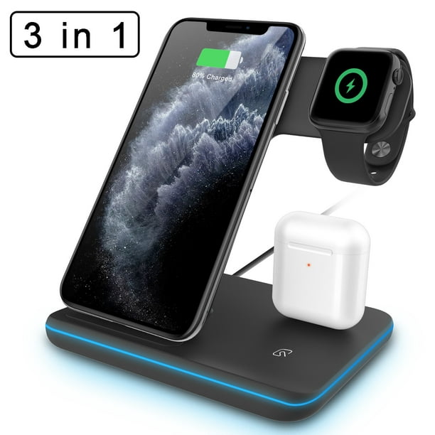 Elegant Choise 3 in 1 Qi Fast Wireless Charger Stand Dock ...