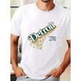 thumbnail image 1 of Camiseta de manga corta de verano para hombre con estampado frontal - Tejido cómodo y transpirable, estilo deportivo informal - Camiseta pop original de Detroit Michigan para adultos, hombres, mujeres, 1 of 8