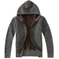 thumbnail image 3 of Gioberti Boy's Full Zip Knitted Cardigan Sweater with Hoody and Sherpa Lining, 3 of 4