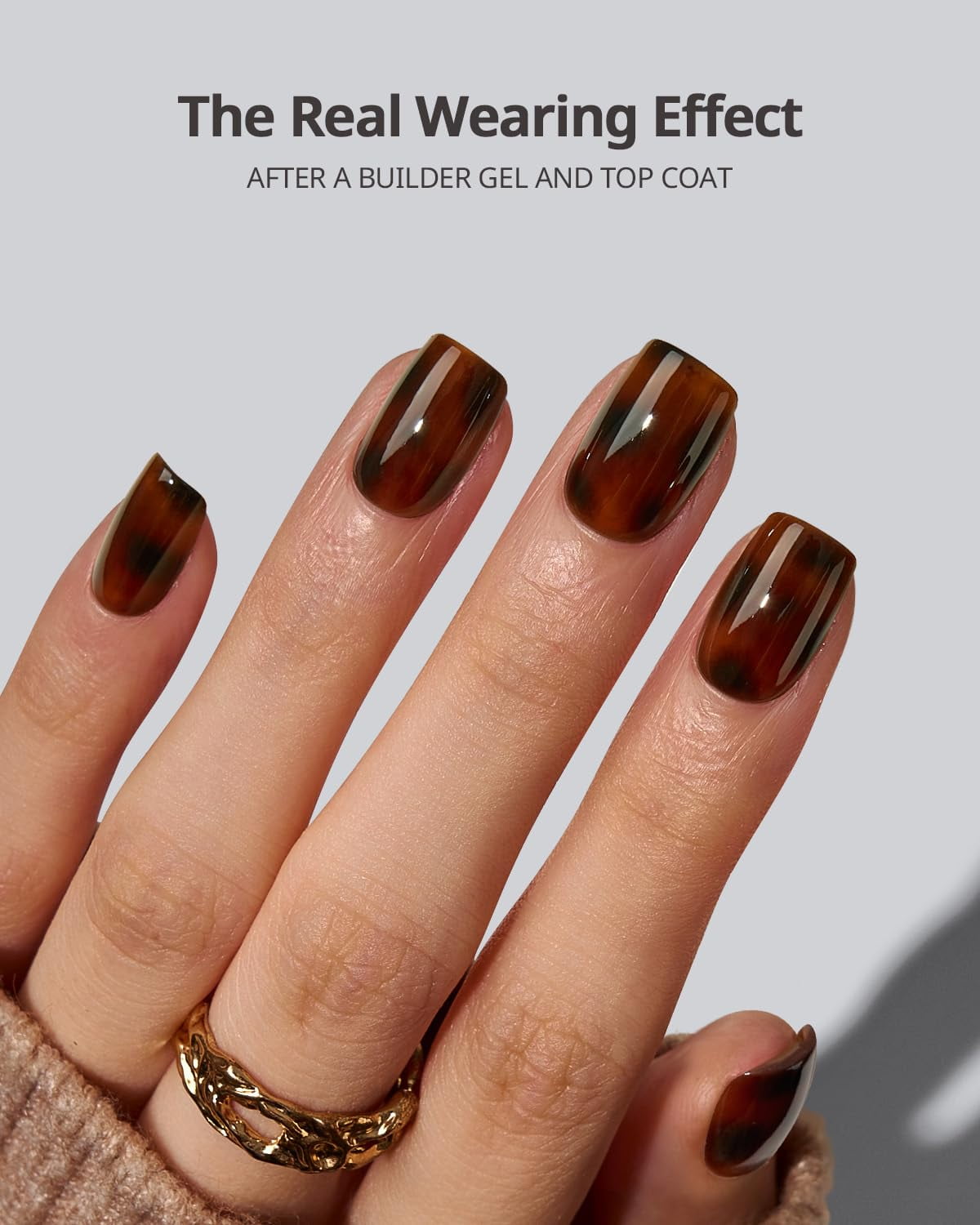 BTArtboxnails SOFTCOATTIPS Press On Nails - Tortoiseshell Almond Press On Nails Short, 96Pcs Salon Quality Soak Off Soft Gel Nail Tips in 16 Sizes