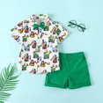 thumbnail image 2 of Esho Toddler Boys Holiday Hawaiian Outfit Kids Leaves Floral Print Shirts & Shorts Set 1-6T, 2 of 5